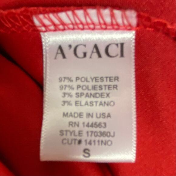 Agaci Womens Size Small Red Ruffle Jumpsuit Jumper Off‎ The Shoulder Stretch - Picture 6 of 6